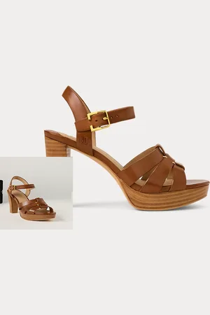 Ralph Lauren Soffia gepolijste leren sandaal