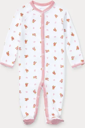 Ralph Lauren Katoenen Polo Bear overall met voetjes