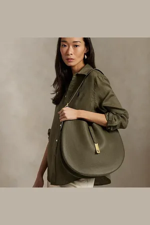 Ralph Lauren Grote leren Polo ID Shoulder tas