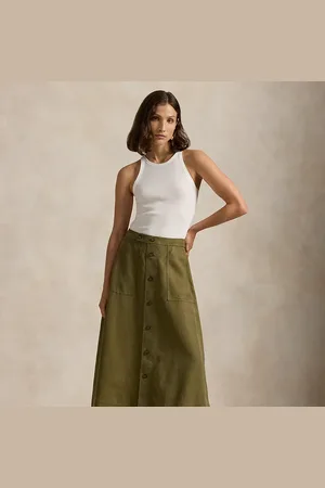 Ralph Lauren Hennep midirok met A-lijn
