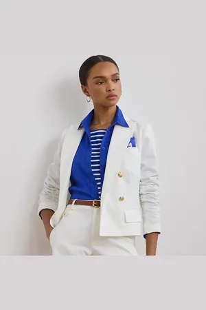 Ralph Lauren Canvas cropped double-breasted blazer