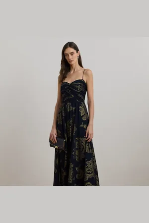 Ralph Lauren Mouwloze chiffon jurk met paisleyprint
