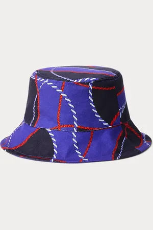 Ralph Lauren Omkeerbare vissershoed katoen touwprint