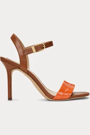 Ralph Lauren Gwen tweekleurige leren sandaal