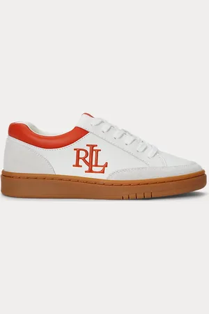 Ralph Lauren Hailey VI sneaker van leer en suède