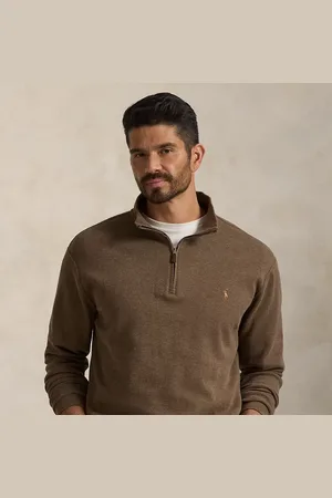 Ralph Lauren Grotere Maten - Estate-rib pullover met korte rits