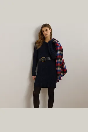Ralph Lauren Petite - Ierse Aran gebreide jurk met knopen