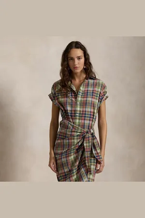 Ralph Lauren Geruite katoenen overhemdjurk
