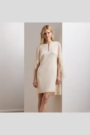 Ralph Lauren Georgette cocktailjurk met cape