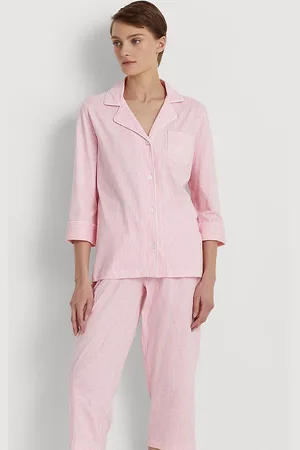 Ralph Lauren Gestreepte katoenjersey capri-pyjamaset