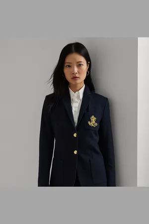 Ralph Lauren Jacquard blazer met goudkleurige patch