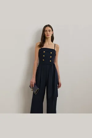 Ralph Lauren Strapless jumpsuit van satijn en crêpe
