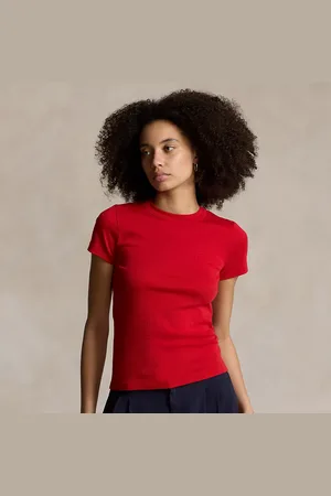 Ralph Lauren Slim fit geribbeld katoenen T-shirt