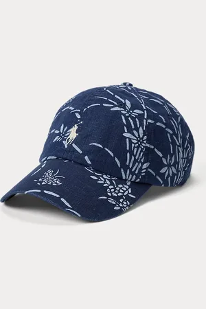 Ralph Lauren Tropische indigo linnen baseballpet