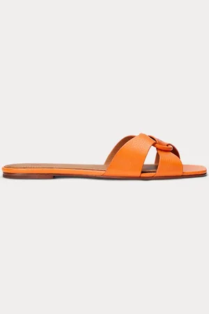 Ralph Lauren Gegranuleerd leren sandaal met O-ring