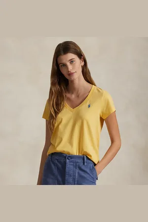 Ralph Lauren Katoenen jersey T-shirt met V-hals