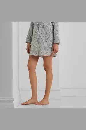Ralph Lauren Satinet paisley slaaphirt van katoenmix