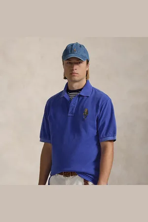 Ralph Lauren Grotere Maten - Garengeverfd mesh Polo Bear Polo-shirt