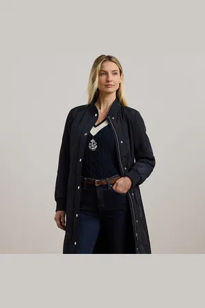 Ralph Lauren Lange ui-vormig doorgestikte jas