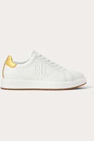 Ralph Lauren Ainsley sneaker met metallic afwerking