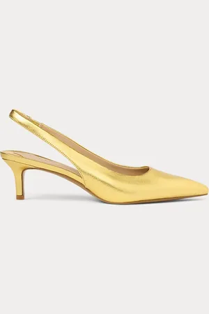 Ralph Lauren Lolah II metallic leren slingback pump