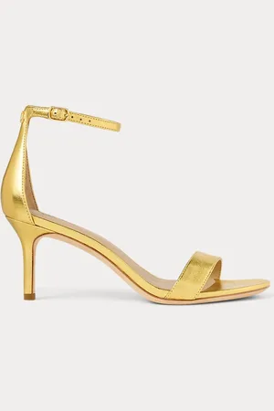 Ralph Lauren Allie metallic leren sandaal met hak