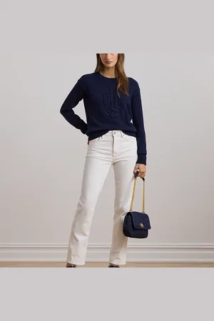 Ralph Lauren Medium Sophee tas van geweven stro