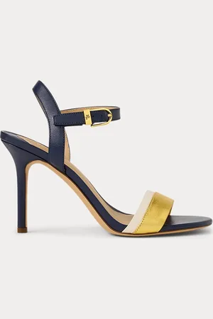 Ralph Lauren Gwen nappaleren sandaal met kleurblokken
