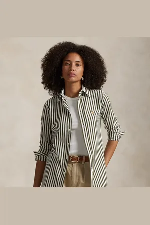 Ralph Lauren Gestreept gebreid katoenen Oxford shirt