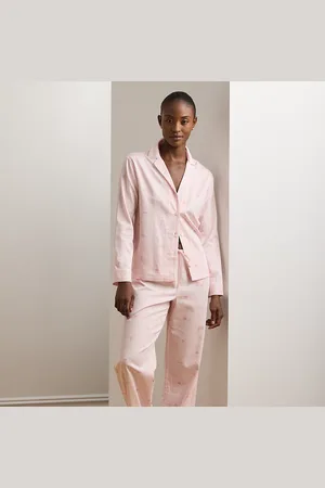 Ralph Lauren Gestreepte satinet slaapset met logo