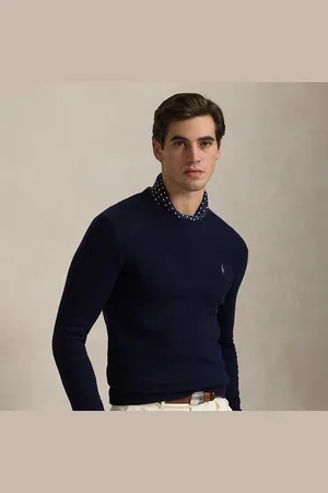 Ralph Lauren Wollen-katoenen trui met ronde hals vlag