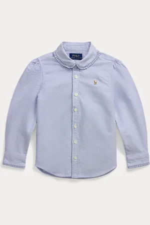 Ralph Lauren Katoenen Oxford overhemd met ruches