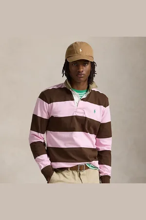 Ralph Lauren Classic fit rugbyshirt met kaki kraag