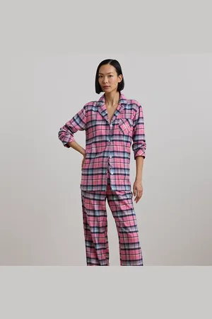 Ralph Lauren Geruite keperstof slaapset van katoenmix