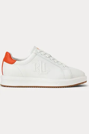 Ralph Lauren Ainsley tweekleurige leren sneaker