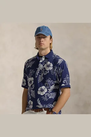 Ralph Lauren Grotere Maten - Mesh Polo-shirt met hibiscusprint