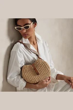 Ralph Lauren Kleine raffia Polo ID Shoulder tas