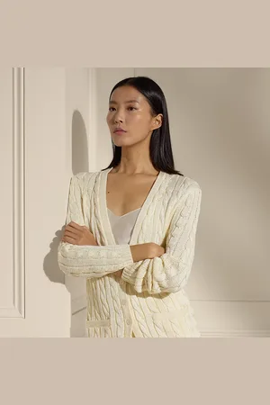 Ralph Lauren Kabelgebreide zijden vest