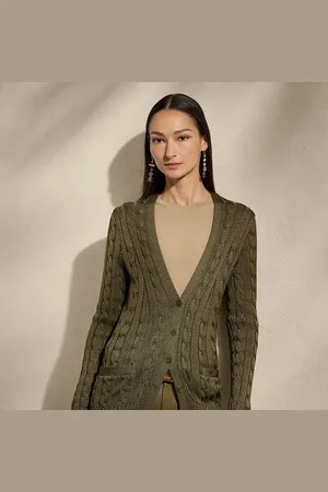 Ralph Lauren Kabelgebreide zijden vest