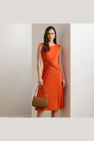 Ralph Lauren Jersey jurk met gedraaide voorkant