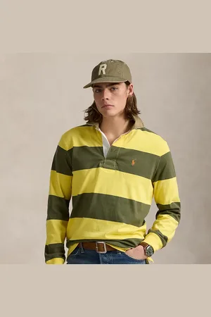 Ralph Lauren Classic fit rugbyshirt met kaki kraag