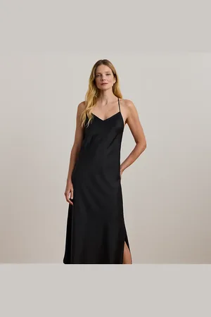 Ralph Lauren Mouwloze satijnen nachtjapon