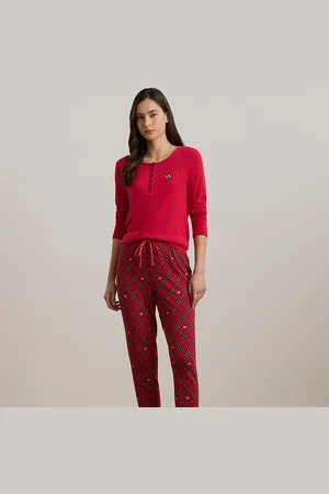 Ralph Lauren Geruite joggingpyjamaset met terriër
