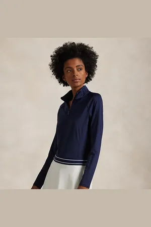 Ralph Lauren Jersey met kwartrits en stretch