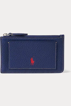 Ralph Lauren Leren Polo Play kaarthouder met rits