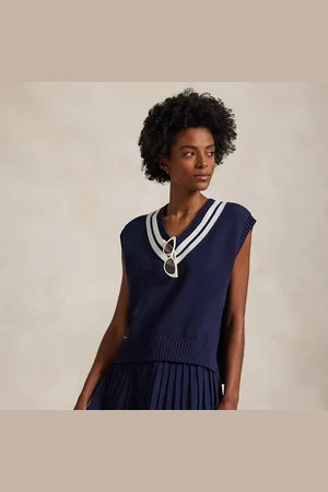 Ralph Lauren Gebreid cricketvest van katoenmix