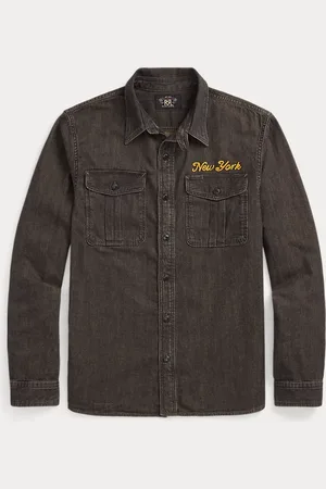 Ralph Lauren Geborduurd denim werkoverhemd