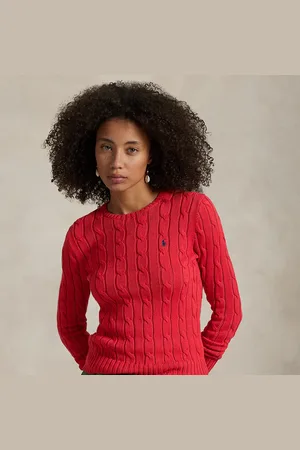 Ralph Lauren Katoenen kabeltrui met ronde hals