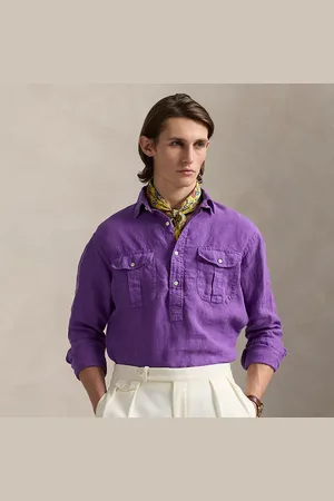 Ralph Lauren Classic fit linnen popover werkoverhemd