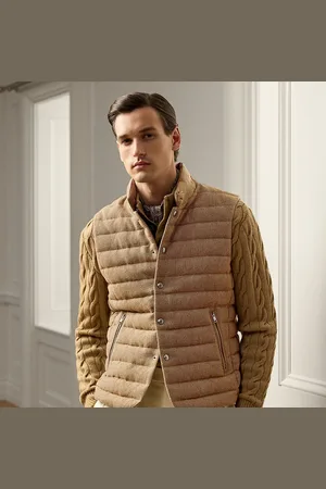 Ralph Lauren Doorgestikte donzen tweed bodywarmer